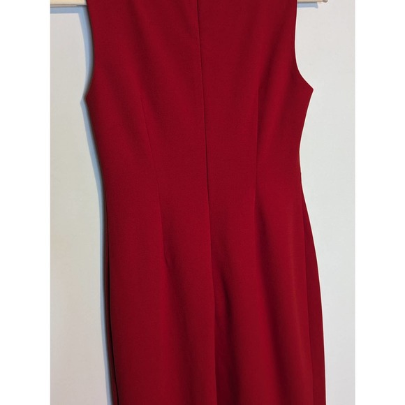 Calvin Klein red fitted cocktail dress sleeveless large keyhole womens small - Picture 6 of 9